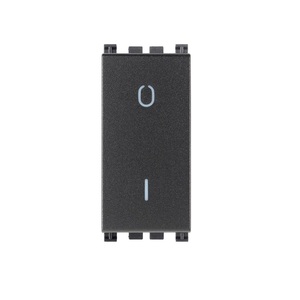 Interruttore a Muro Vimar 2 Gang 16A 250V Grigio in Plastica Stile Contemporaneo 1 Modulo Modello 19015 - Product Image 1