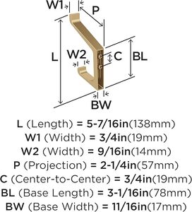 Emerge Double Prong Decorative Wall <b>Hook</b> Champagne Bronze <b>Hook</b> for Coats Hats Backpack Bags <b>Hooks</b> for <b>Bathroom</b> Room & Office - Product Image 5