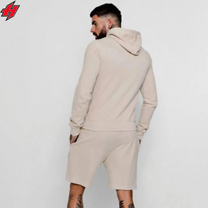 Meilleure vente Ensemble survêtement sans couture à manches longues pour hommes, short à capuche d'entraînement pour sports d'hiver avec logo personnalisé, jogging grande taille - Product Image 4