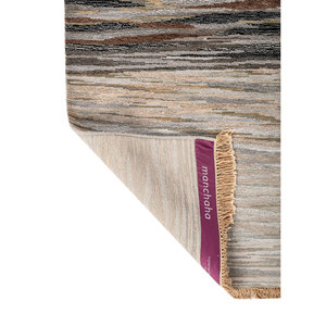 Tapis noué à la main en laine, bambou et soie à motif abstrait Manchaha, gris et noir, rectangulaire, pour la maison, la chambre, le couloir - Les-2797 - Product Image 5