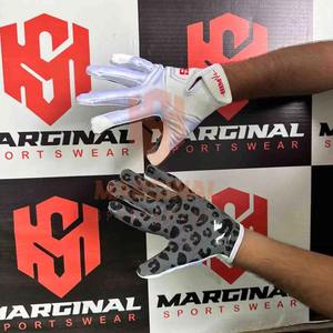 Hot Sale Customized American Football Receiver Gloves Hand Grips Anti-Slip Full Finger Adjustable <b>Hook</b> Loop Sports Gloves - Product Image 3