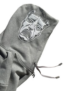 Fermeture à glissière complète, Street Oversized Acid Wash Loose Box Fit Cropped Hoodies pour homme Heavyweight Paint basics coton mélangé - Product Image 6