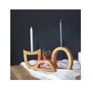 Centros de mesa de cena candelabro de madera para el hogar y decoraciones de boda Hotel Bar fiesta candelabro de madera - Product Image 1