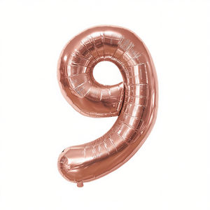Palloncino Numero 9 Oro Rosa 80cm per Decorazioni Festa - Product Image 2