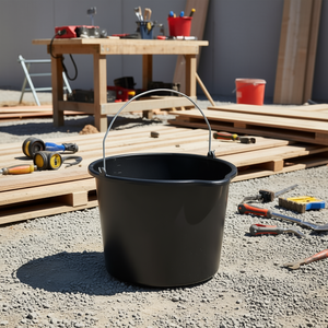 12L Black Polyethylene Construction <b>Bucket</b> with Spout - Product Image 3