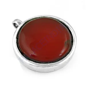 Pendentif en cristal de cornaline argenté pour femmes, charme religieux bohème en pierre, bijoux plaqués, motif personnalisable, pierre principale perle - Product Image 1