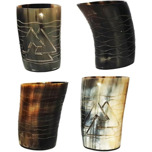 Cuerno de búfalo Copa de vino Proveedor al por mayor Cuerno auténtico Vaso de chupito Agua hecha a mano Cuerno de búfalo Vaso - Product Image 2