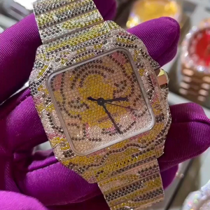 Montre en diamant Moissanite VVS de qualité supérieure, bijoux de mode, montre sertie de diamants - Product Image 1