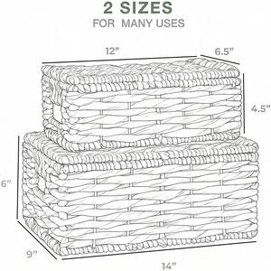 Panier de rangement avec couvercle, lot de 2, panier de rangement fait à la main, vente en gros, écologique, fabriqué au Vietnam - Product Image 2