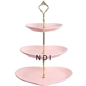 ขาตั้งเค้กงานเลี้ยงวันเกิดดีไซน์ใหม่ สีชมพูเคลือบผง 3 ชั้น สำหรับใช้ในบ้านและโรงแรม - Product Image 1