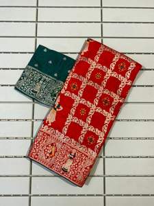 ผ้าส่าหรีขอบผ้าทอลายโดลาผ้าไหมซารีจากนักออกแบบล่าสุด - Product Image 5