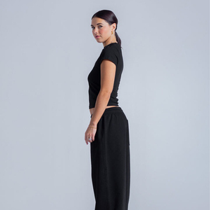 Camiseta Corta de Alta Calidad para Mujer, Cuello Redondo, Corte Ajustado, Transpirable, Ecológica, Lisa, con Logotipo Personalizado Impreso - Product Image 3