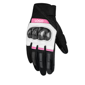 Guantes de cuero para motocicleta, guantes de carreras con pantalla táctil, antideslizantes, deportivos, a prueba de viento, con logotipo personalizado - Product Image 3