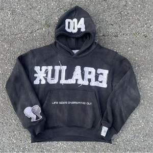 Sudadera con capucha para hombre con cremallera de cara completa y estampado personalizado de algodón Vintage de alta calidad lavada con ácido para la venta - Product Image 2