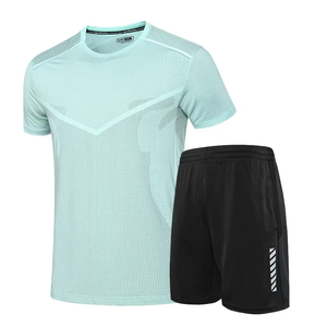 Chándales para hombre transpirable de nailon sólido ecológico informal playa Atlético verano Sportsuit trajes Top camisa pantalones cortos conjuntos - Product Image 6