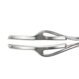 Pinces de transplantation hépatique Klintmalm, vasculaires standard, 25 cm, mâchoires courbées, tiges en acier inoxydable, manuelles, certifiées CE, Surgiright - Product Image 6