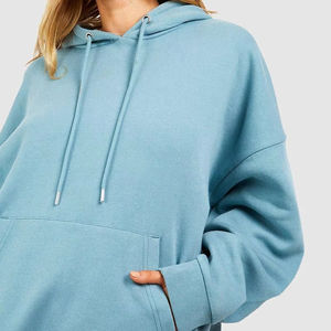 Sudadera con Capucha de Última Moda, Holgada, con Hombros Caídos, de Algodón Liso, Sudadera con Capucha Personalizada para Mujer, Manga Larga, Bordado, Estampado, Sudadera con Capucha Lisa para Mujer - Product Image 3