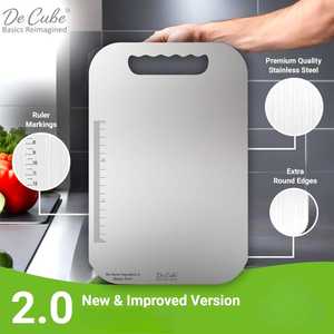 Tabla de cortar de acero inoxidable, tabla de preparación de cocina personalizada, duradera, no tóxica, ligera, apta para lavavajillas, 4mm de espesor - Product Image 6