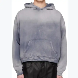 Custom Sun Faded Hoodie Heavyweight 100% Cotton Hoodie Vintage Distressed Acid Wash Sun Faded Wash Hoodie para hombres - Product Image 1