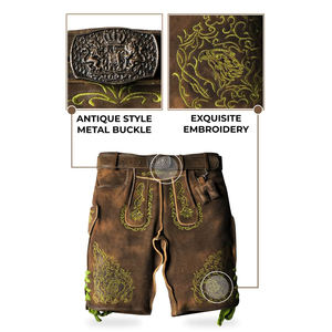 Short en cuir traditionnel bavarois personnalisé fait à la main pour hommes tenue Oktoberfest de rue haute de style solide d'Allemagne - Product Image 6