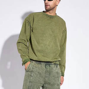 Haute qualité Street Wear Basics hommes lavage à l'acide sweat léger lavage à l'acide sweat pour hommes - Product Image 3