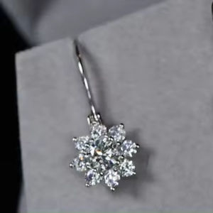 Moissanite Diamond Earrings 925 <b>Sterling</b> <b>silver</b> Gift For Her - Product Image 6