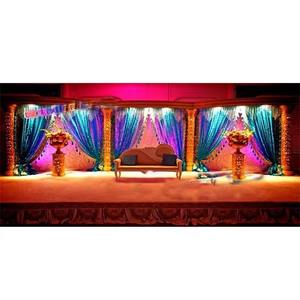 Ensemble de scène dorée pour mariage hindou, dernières colonnes dorées, ensemble de scène pour mariage indien, décoration de scène en fibre, décoration d'événement en Australie - Product Image 1