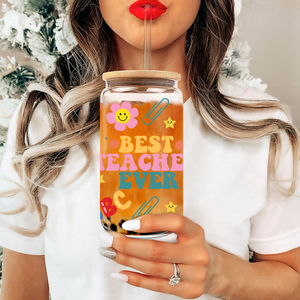 Venta al por mayor <span class=keywords><strong>de</strong></span> fábrica: Vaso Mason <span class=keywords><strong>de</strong></span> vidrio reutilizable personalizado sin BPA con tapas <span class=keywords><strong>de</strong></span> bambú, regalo para el Día <span class=keywords><strong>del</strong></span> <span class=keywords><strong>Maestro</strong></span> 2026 y graduación - Product Image 4