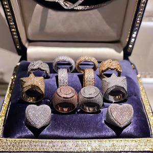 Premium Luxury Hip Hop Iced Out <b>Ring</b> Gold And Sterling <b>Silver</b> VVS Moissanite Diamond <b>Ring</b> For <b>Men</b> Round And Budget Cut Supplier - Product Image 4