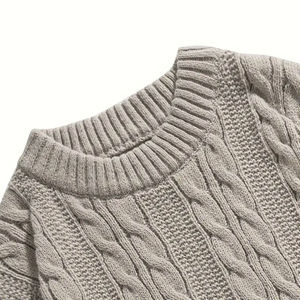 เสื้อสเวตเตอร์ถักแบบมีสไตล์สำหรับผู้ชายเสื้อจั๊มเปอร์ทรงสลิมฟิตอบอุ่นแขนยาวเสื้อลำลองแฟชั่นสำหรับฤดูหนาว - Product Image 3