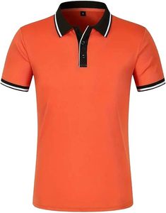 POIO Summer Boutique T-shirt de sport pour homme Jersey respirant avec motif solide Casual Comfort Simplicity Lapel Plus Size - Product Image 1