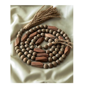 Cuentas Mala de madera de color marrón usadas cuentas de madera de colores personalizadas en forma y tamaño entrega rápida desde la India - Product Image 2