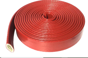 Manchon isolant en fibre de verre avec revêtement en caoutchouc de silicone JDD, manchon ignifuge haute température pour protection de tuyau hydraulique, manchon en fibre de verre. - Product Image 2