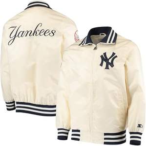 แจ็คเก็ตบอมเบอร์บาสเก็ตบอล NY Yanks คุณภาพสูงขายส่ง แฟชั่นสำหรับสุภาพบุรุษ ระบายอากาศได้ดี พร้อมโลโก้แบบกำหนดเอง - Product Image 1