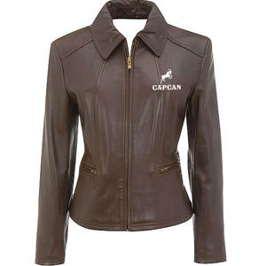 100% chaquetas de cuero genuino para mujer Coaction manga larga al aire libre con relleno de algodón transpirable Etiqueta Privada - Product Image 2