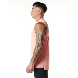 Respirant Logo personnalisé sport Muscle musculation séchage rapide plaine sans manches T-shirt Gym course débardeur - Product Image 3