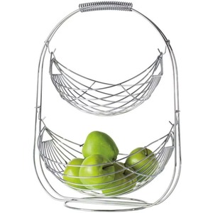 Modernist metal fruit basket can hold a variety of fruits without bending or losing shape perfect for dining table <b>decor</b> - Product Image 3