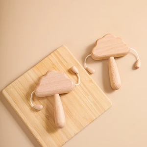 Nuova vendita Unisex bambino sonaglio giocattolo in legno naturale in legno nuvola <span class=keywords><strong>di</strong></span> Design morbido massaggiagengive per bambini forma <span class=keywords><strong>di</strong></span> anello ciuccio fatto panno in Silicone - Product Image 1