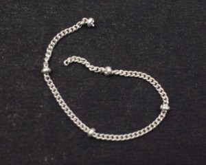 925 Sterling Silver With Handmade Silver Plated <b>Beaded</b> Chain for Jewelry Making Findings and Components - Product Image 4