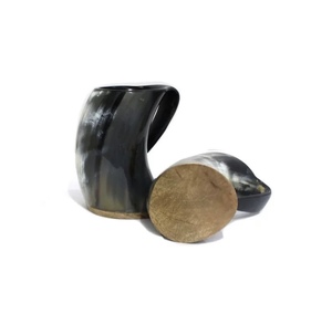 Tasse en corne de style viking antique Capacité de 400ml Agate Corne africaine pour le camping Utilisation quotidienne sûre et idée cadeau unique - Product Image 2