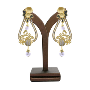 Pendientes colgantes de Latón chapado en mate AD de imitación tradicional antigua elegante para mujer, joyería de moda de Exportación personalizada para bodas - Product Image 1