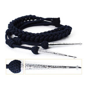 Accessoires d'uniforme Aiguillette de haute qualité sur mesure couleur noire avec argent 2 embouts confortable nouveauté - Product Image 1