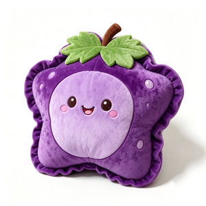 Almohada de peluche personalizada en forma de estrella con borde verde con volantes y diseño de cara rosa suave para niños y bebés, juguete unisex. - Product Image 4