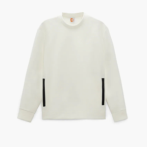 Dec Sweats à capuche personnalisés en coton pastel de qualité supérieure Unisex Adult Thrifting Crewneck Black Trim Pockets Plain White Mock Neck Hoodies - Product Image 3