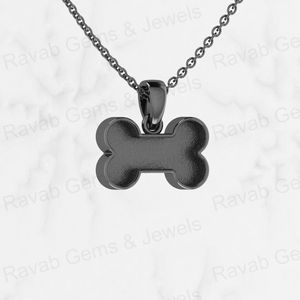 Genuine 925 Sterling Silver <b>Dog</b> Bone Pet Semi Mounting Charm Pendant 16x17mm Blank Bezel Setting Keepsake <b>Jewelry</b> Findings - Product Image 3