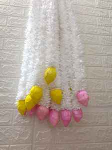 Jazmín con brote de loto Decoración DE BODA Decoración de techo Fiesta Evento Diwali Festival Navratri Templo Telón de fondo Partición Nikah - Product Image 4