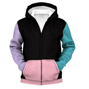 Street Wear nouvelle mode haute qualité hiver hommes polaire coton mélangé impression numérique surdimensionné fermeture éclair Sublimation sweats à capuche - Product Image 1