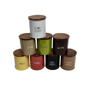 Recipiente metálico multiusos con acabado de recubrimiento en polvo y conservación de frescura para el almacenamiento de especias en la cocina. - Product Image 1