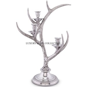 Candelabros de decoración de mesa de artículos de plata de aluminio, candelabro iluminador de hogar y hoteles de Calidad exclusiva a la venta - Product Image 3