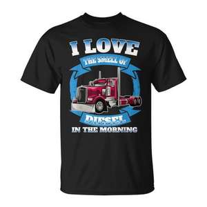 T-shirt pour chauffeur de camion avec odeur de diesel du matin - Product Image 1